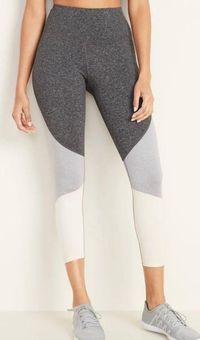 Old Navy High Waisted Grey Color Block Compression Leggings Multiple Size M  - $18 - From Alyssa