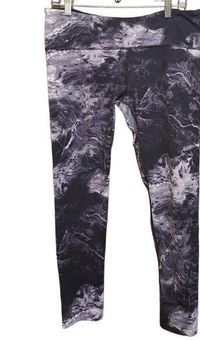 Tuff Athletics Leggings Size XL Black Smoke Print Marbled Tie Dye