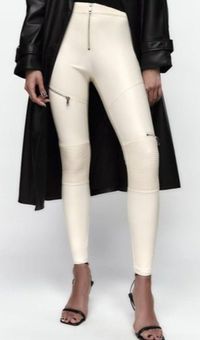 Zara Black and White Zip Up Leggings - Size XXL