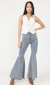 Free People Just Float On White - Flared Jeans - High Rise Jeans