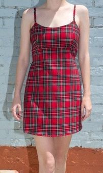 Brandy Melville Red Plaid Colleen Dress - $16 (68% Off Retail