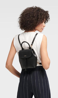 dkny leather backpack