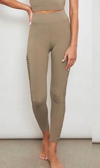 Carbon38 Tanjung Sayang Macrame Crochet Leggings High Waisted M Taupe