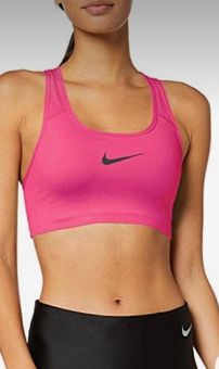 Nike Pro Dri-Fit Pink Sports Bra With Blue Swoosh Logo ..Sz:XS