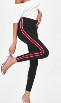 Zara Trafaluc Black Red Stripped Leggings Women Size Small – apthriftfashion