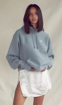 Champion RARE UO Exclusive Classic C Patch Hoodie Sweatshirt Blue