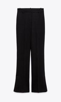 Basic - Zara  Wide trousers, Basic black dress, Zara trousers