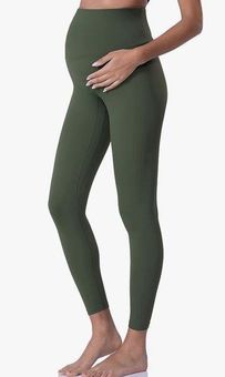 Poshdivah Over the Belly Maternity Leggings sz Medium Color: Army Green -  $17 - From Beatriz