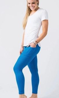 Zyia Active Light N Tight Hi-Rise Crop Leggings Royal Blue Willow