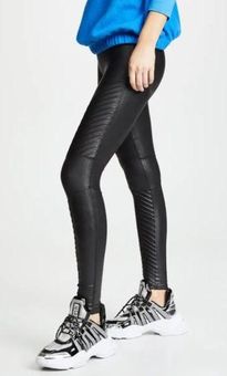 Spanx Faux Leather Mid Rise Moto Leggings in Very Black Size M Size M -  $107 New With Tags - From Amber