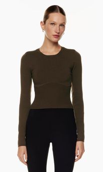 Aritzia Babaton Sculpt Knit Empire Longsleeve Brown Size M - $67 (23% Off  Retail) New With Tags - From Jens