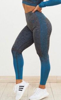 Gymshark Amplify Black Marl Dark Teal Seamless Leggings - $30