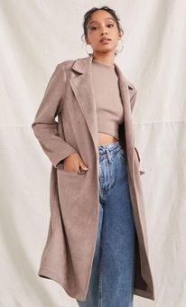 Forever 21 Women's Longline Faux Fur Coat