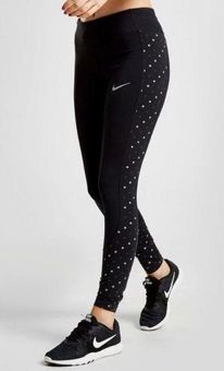 Nike Dri Fit Leggings Racer Flash Reflective Polka Dot Run Training Tights  Black - $35 - From Ashley