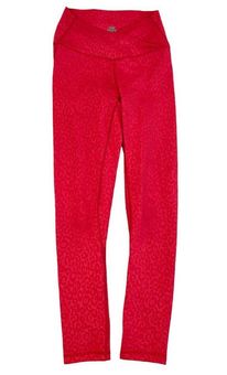 Zyia leggings - red leopard scrunchy light n tight