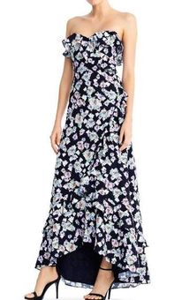 Aidan Mattox New Floral Flounce High Low Maxi Dress size 4 125