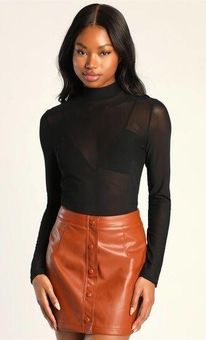 Vegan Leather Skort - Black Skort - High Waisted Skort - Lulus