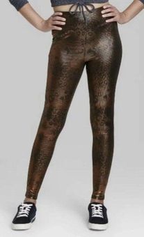 Wild Fable Women's Size Large High Rise Leggings Brown Leopard Print