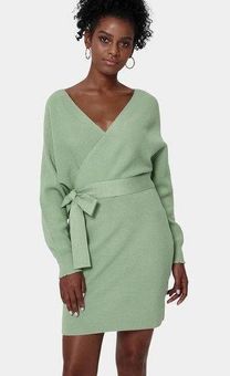 Halara Sweater Dress Everyday Deep V Neck Belted Mini Seagrass Size Medium  NEW Green - $33 (17% Off Retail) New With Tags - From Joelle