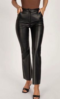 Tyra Straight Leg Faux Leather Pants - Black  Leather pants, Black pants,  Faux leather pants