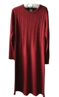 Sara Morgan Burgundy Red Knit Sweater Dress Long Sleeves