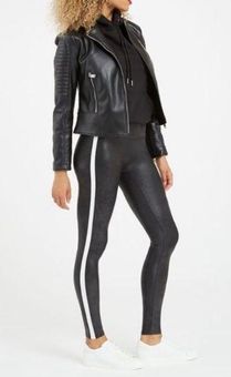 Spanx Faux Leather Side Stripe Leggings