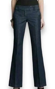 Express Editor High Waisted Trouser Flare Pant Blue Women's Long