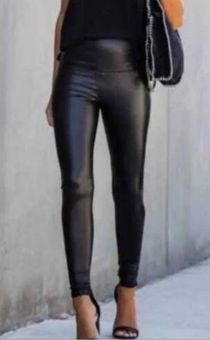 Black Vegan Leather Leggings