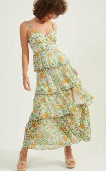 MIDSUMMER FLORAL TIERED MAXI DRESS