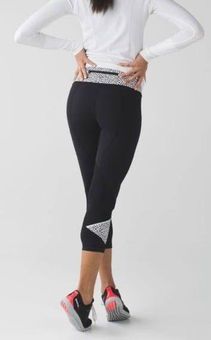 Lululemon [] Pace Rival Crop in Black/ Miss Mosaic Black Size US 2 - $25 -  From Melissa