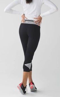 Lululemon [] Pace Rival Crop in Black/ Miss Mosaic Black Size US 2