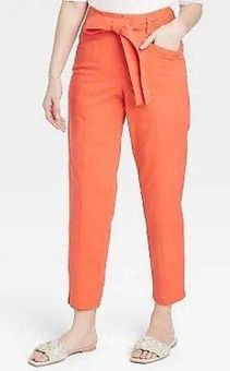 A New Day Women's High-Rise Tapered Ankle Tie-Front Pants - Orange 16 NWOT  - $18 - From Sonya