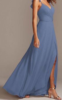 David's Bridal Steel Blue Bridesmaid Dress Size 8 - $39 (60% Off