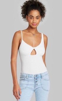 Wild Fable white twist front bodysuit Size M - $16 - From Brittney