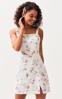 La hearts ruffle hotsell linen mini dress