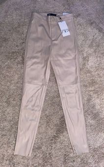 ZARA Faux Leather Pants Tan Size XS - $26 (27% Off Retail) New