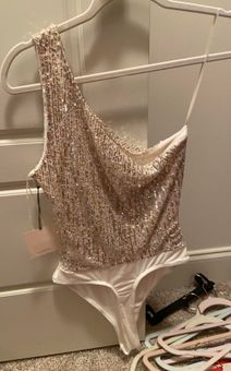 One Shoulder Sequin Bodysuit