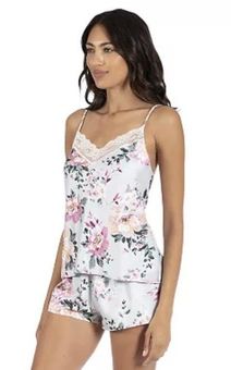 Kohls Women's Lilac+London Satin Floral Cami & Pajama Shorts Sleep