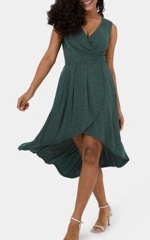 Halara NEW Deep VNeck Plicated High Low Crossover Hem Flowy Midi Casual  Dress Size M - $28 New With Tags - From Crissi