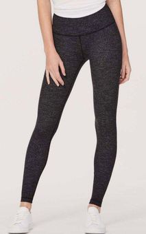 Lululemon Wunder Under Luon Variegated Knit Black Heathered Black