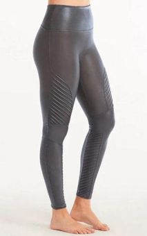 SPANX Gunmetal Moto Leggings