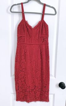 Express red lace dress cheap