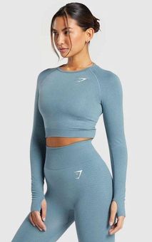 Gymshark Vital Seamless 2.0 Crop Top Blue - $24 (36% Off Retail