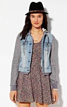 american eagle outfitters hooded denim jacket womens