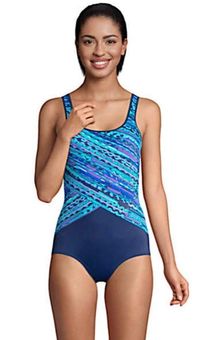 Lands'End Women's Tummy Control Chlorine Resistant Scoop Neck Soft Cup  Tugless Blue Size 16 - $29 New With Tags - From jello