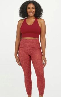 Spanx Booty Boost® Active Micro Dot Rich Red 7/8 Leggings Size M