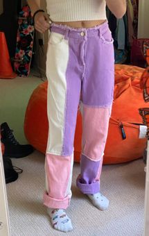 SheIn Purple Patchwork Jeans Size XS 