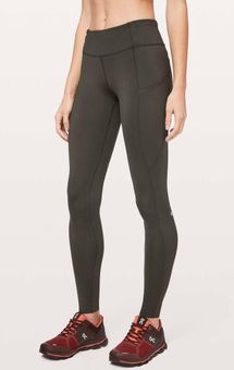 Lululemon Dark Olive Green Mid-Rise Fast & Free Full Length 28” Tight  Leggings Size 4 - $65 - From Karena