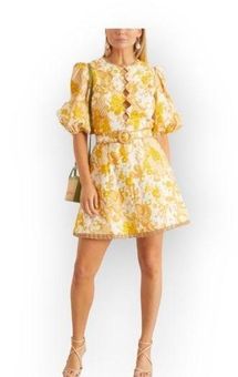 Yellow Floral-print Wrap Dress Women