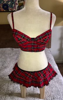 School's Out Plaid Bustier Top